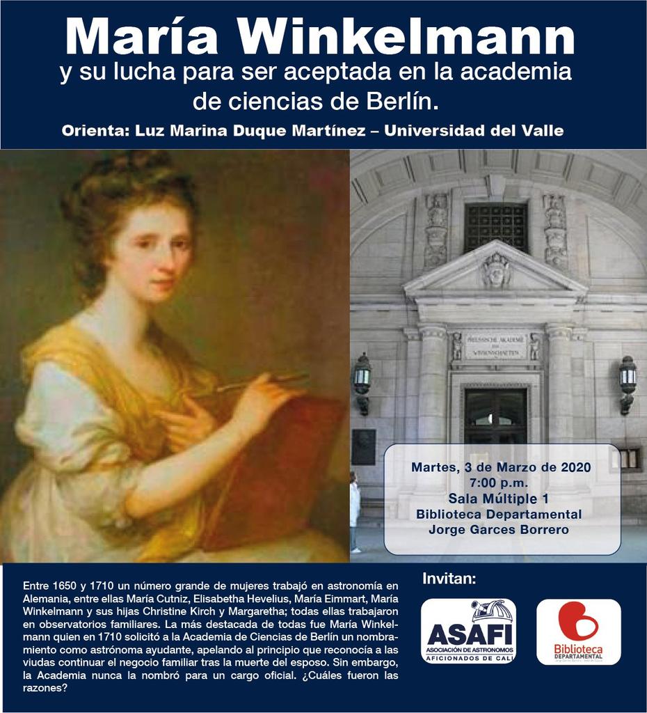 maxcultura's tweet photo. #Maxcultura
#DiaInternacionaldelaMujer
#MaríaWinkelmann
EN MARTES DE #ASAFI 
@Bibliovalle https://t.co/XGPnHP9lPF