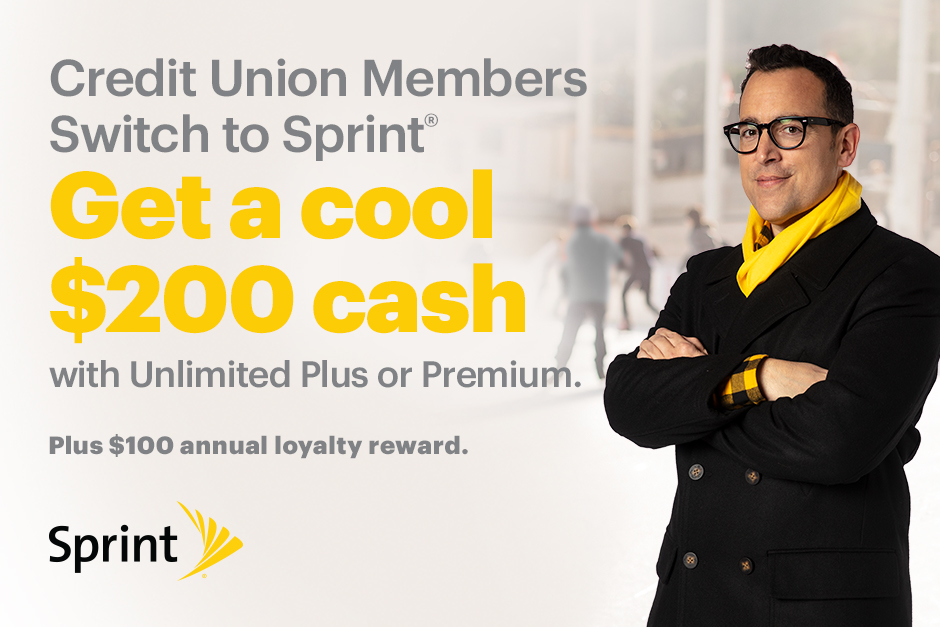 MichiganOneCCU's tweet photo. Get cool hard #CashRewards this winter. Members get $200 cash when you switch to #Sprint. Plus, get a $100 #AnnualLoyaltyCashReward. #SwitchToSprint #LoveMyCUrewards https://t.co/stk7zOgNTE https://t.co/XkQZ8VDWWU