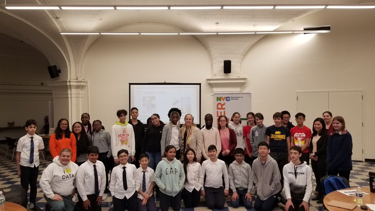 yben's tweet photo. Judging at the @CSforAllNYC #HackLeague semi-finals today. Some of these ideas a amazing! Middle schoolers today are really coming up with the answers to society's problems.
Thanks to @galeabrewer for hosting and joining! https://t.co/WKUwvPBkOC