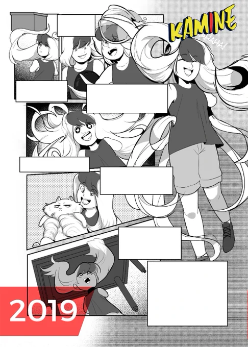 Hey chicos le muestro una de las cosas que cambiaron para el comic de kamine, he redibujado paginas para que visualmente sea mas facil de seguir y...añadí a kamine chiquita y ella gana 