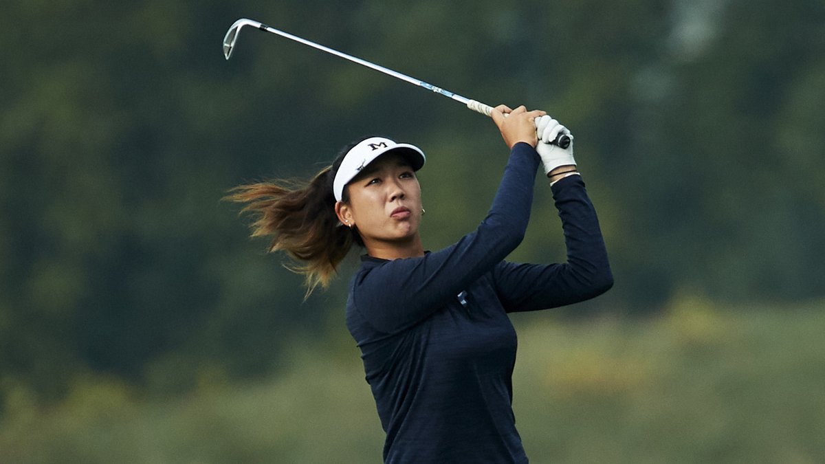 UMichWGolf's tweet photo. CONGRATS TO ASHLEY KIM!

With a final round 72 (E) she was able to hold on &amp; earn co-medalist honors at the Hurricane Invitational! She closed with a 215 (-1) -- her second straight sub-par 54-hole total.

First career win! 🏆

Scoring | https://t.co/CKp3lz02zr

#GoBlue 〽️⛳️ https://t.co/dAzebjzvHK
