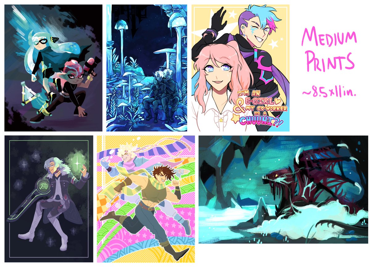 And lastly, prints! The big boys!
Small ones will be ~$5, Medium ones for ~$10, and Large ones for ~$15! As always I'll definitely give you a discount of sorts if you buy many things at once because I know how taxing AAs are on the wallet ?