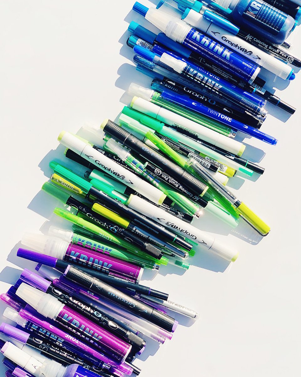 markeruniverse's tweet photo. March #ColorsoftheMonth are here! Pick up our color sets for additional savings or grab individual markers; we match the colors/brands for you! Head to https://t.co/WZcEXQJVIm
#karinmarkers #karin #tombow #graphitmarkers #graphit #krinknyc #sakura #chameleonartproducts https://t.co/T9acSHC6Qh