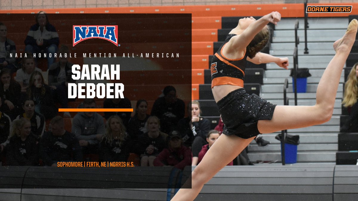 DoaneAthletics's tweet photo. Congrats to Renee Lukowicz, Olivia DeFord, and Sarah DeBoer of #DoaneDance - named NAIA All-Americans this year! Lukowicz &amp; DeFord earn "First Team" honors (Doane's 1st to receive the honor) with DeBoer receiving honorable mention. https://t.co/BxN3Ov4cGF
