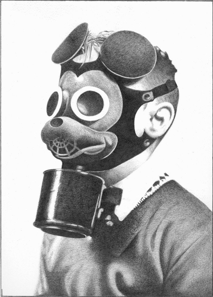 People tried to adapt: children were given 'Mickey Mouse' gas masks to lessen their fear of them. Comedians made jokes about them. They were normalised, made commonplace. Humour diffused the fear.