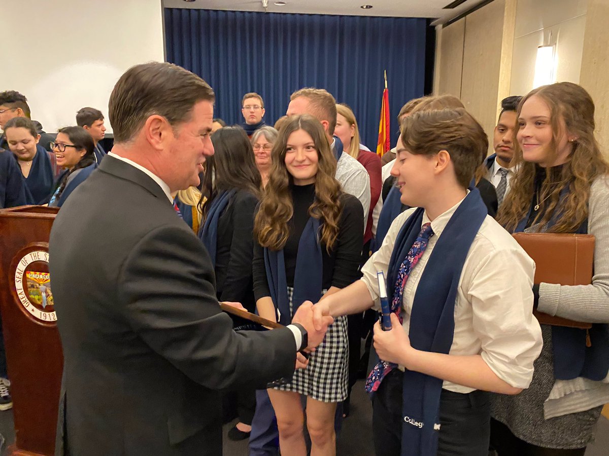 DougDucey's tweet photo. AP programs and testing save students $48 MILLION a year in tuition costs.
Arizona is taking it a step further. The #AZBalanced budget invests $1 MILLION to waive AP test fees for low income students, ensuring all students have the opportunity to earn college credit early. https://t.co/u5KlEosPhY