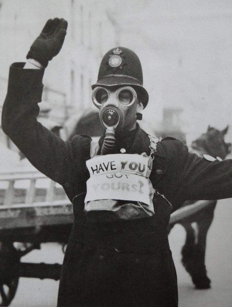 People tried to adapt: children were given 'Mickey Mouse' gas masks to lessen their fear of them. Comedians made jokes about them. They were normalised, made commonplace. Humour diffused the fear.