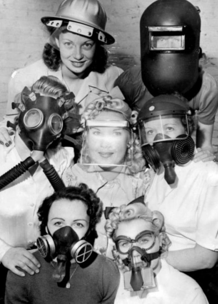 People tried to adapt: children were given 'Mickey Mouse' gas masks to lessen their fear of them. Comedians made jokes about them. They were normalised, made commonplace. Humour diffused the fear.