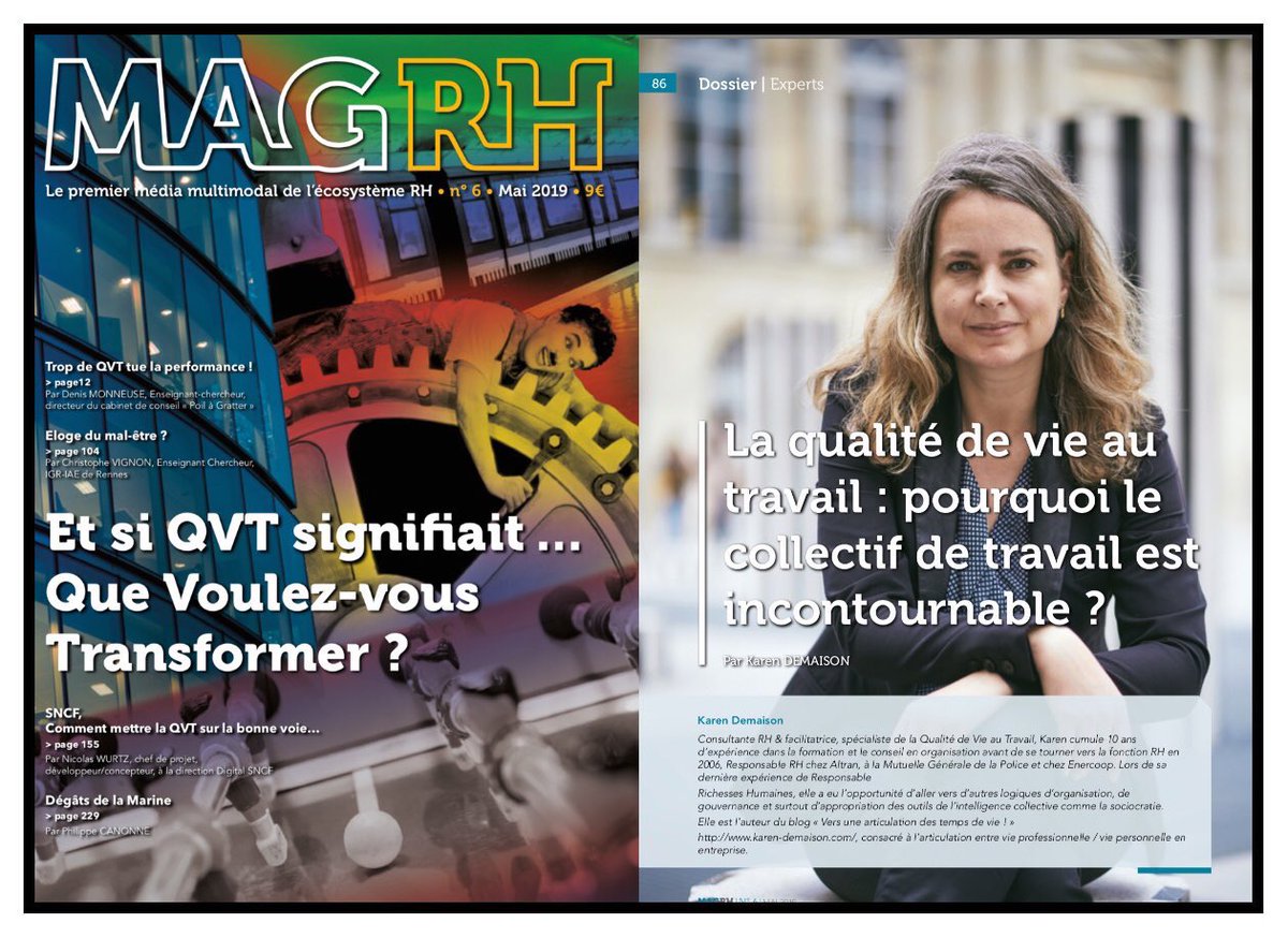 Karen_DEMAISON's tweet photo. [Article]
J’ai eu le privilège de rédiger un article au sein de la revue incontournable en RH : le @MagRH2 !
💡La qualité de vie au travail : pourquoi le collectif de travail est incontournable ?
👁 https://t.co/g19EVsVSWD…
📲 https://t.co/Q7w1dEM9kX https://t.co/YApN8NTOhl