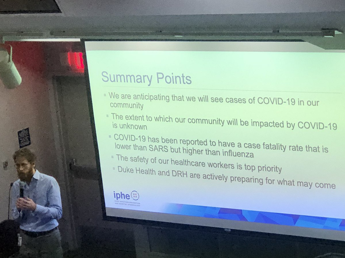 cmpabon's tweet photo. #COVIDー19 updates from Dr.Wolfe. Key takeways as physicians: be thoughtful about who needs to be in the room rounding, consider self isolation if sick, and be smart about wearing #PPEwithMask https://t.co/MjZlYNy61y