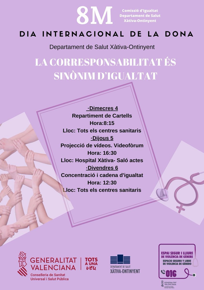 GVAdsxo's tweet photo. Es fa de nit i l'hospital Lluís Alcanyís de violeta llueix. Es temps de conmemorar el dia de les dones #8M2020 @GVAdsxo https://t.co/n19zKIivDY