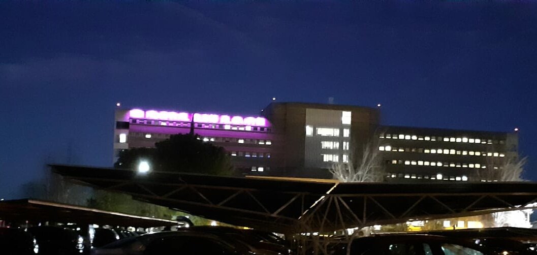 GVAdsxo's tweet photo. Es fa de nit i l'hospital Lluís Alcanyís de violeta llueix. Es temps de conmemorar el dia de les dones #8M2020 @GVAdsxo https://t.co/n19zKIivDY
