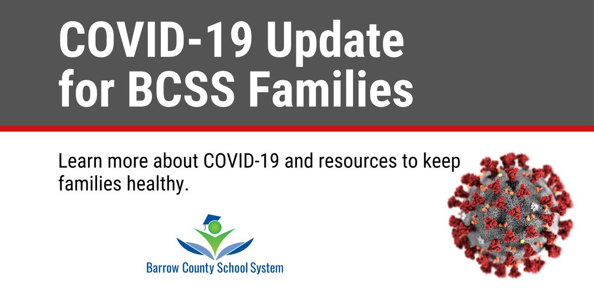 BCSchools1's tweet photo. Barrow County School System officials have been following developments regarding the Coronavirus (COVID-19). We have added a section to our website where we will post updates and resources for families: https://t.co/mzj0YdGT1E https://t.co/1yedaksRAG