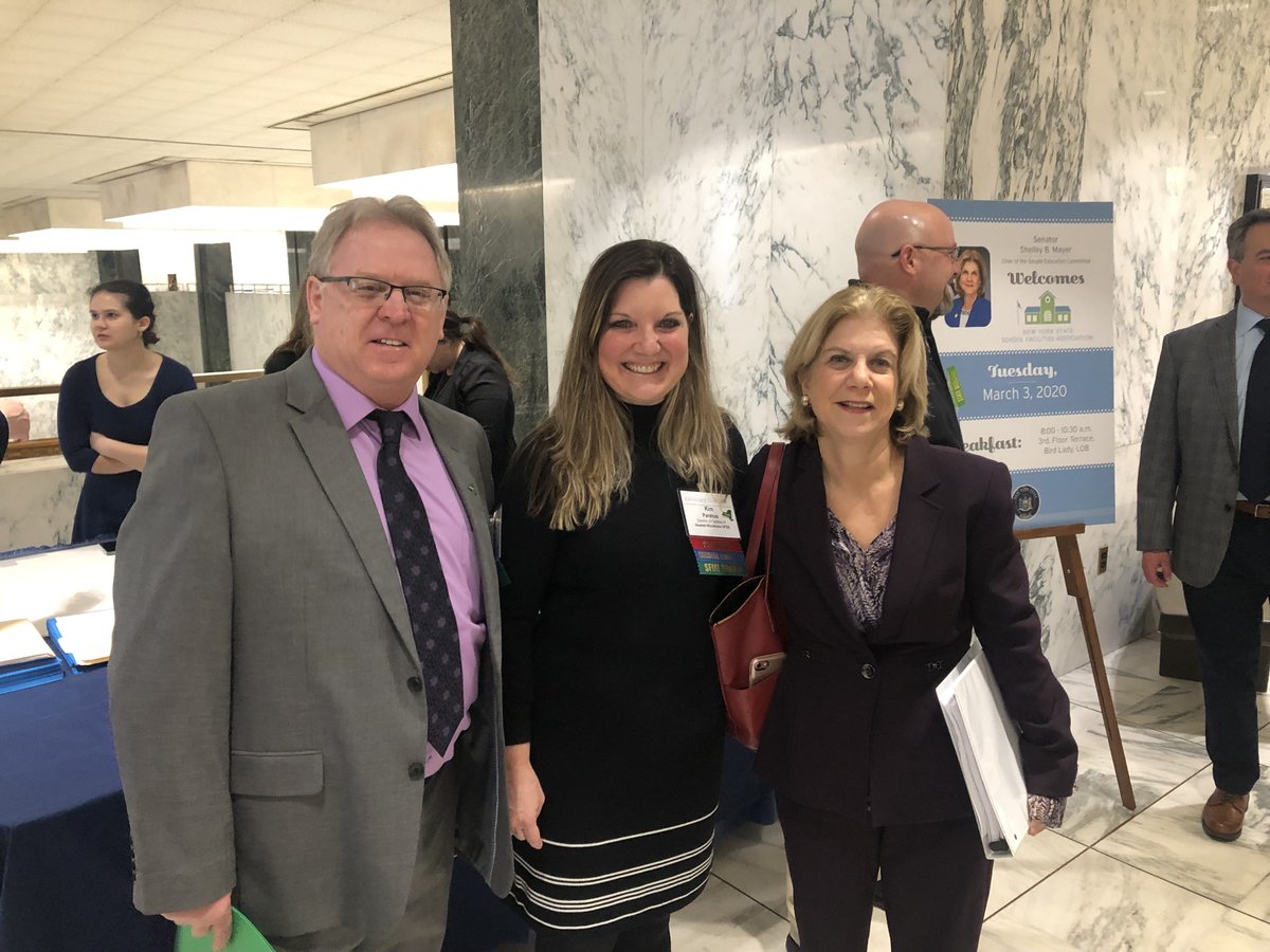 NYSSFA's tweet photo. Thanks to @ShelleyBMayer, Assemblymember Marianne Buttenschon and Senator George Borrello for attending our #NYSSFA breakfast this morning! #schoolfacilities https://t.co/0KTHvHl5IB