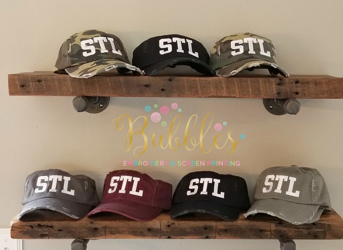bubbles_emb's tweet photo. Excited to share our popular STL hats  #etsy shop: STL distressed hats-lots of colors availble-can change to any letters you'd like-black, olive, nickel, camo,red,burgundy https://t.co/iqv472Er2i #accessories #hat #camo #baseballcap #stl #cityabbrev #monogrammed #e https://t.co/OBqoqiRMxS