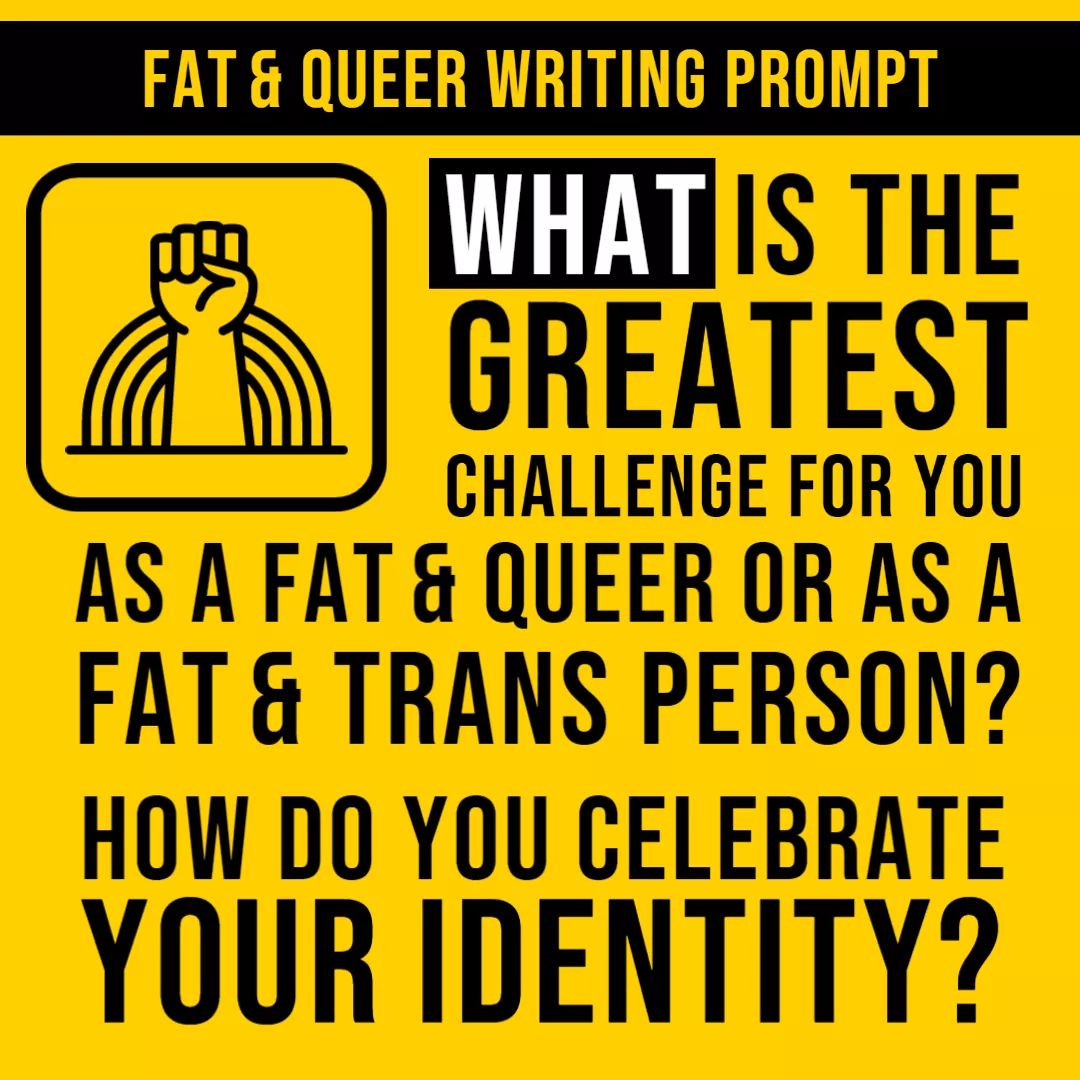 FATandQUEER's tweet photo. One more writing prompt before #AWP20! It's a good one!
#FATandQUEERπ #FATandTRANSπ #FATLit π https://t.co/shG1PVDIby
