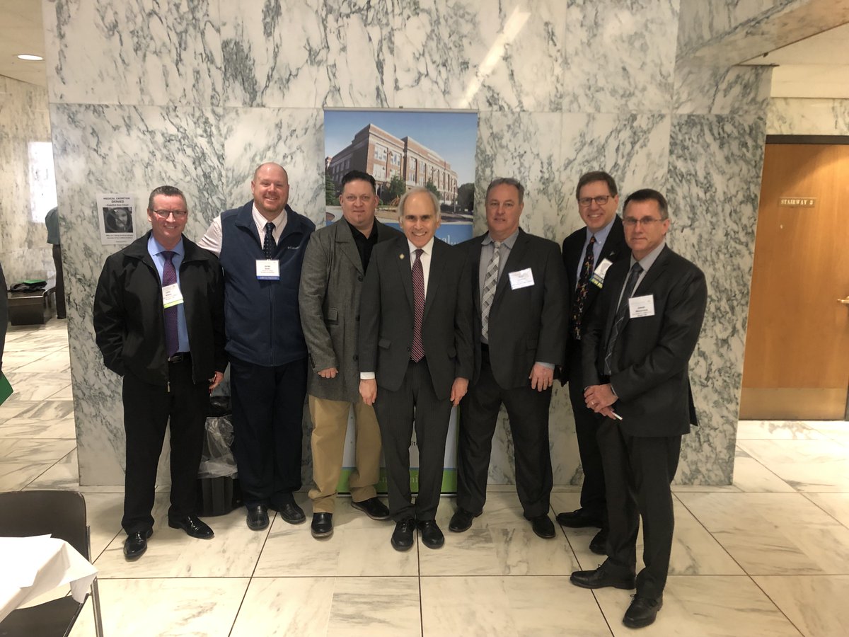 NYSSFA's tweet photo. Great to see MA Jonathan Jacobson, @McMahonforNYS and @IamTDarling at the #NYSSFA Advocacy Day breakfast this morning to talk about legislation and regulations related to #schoolfacilities! https://t.co/zqYMytQMKu