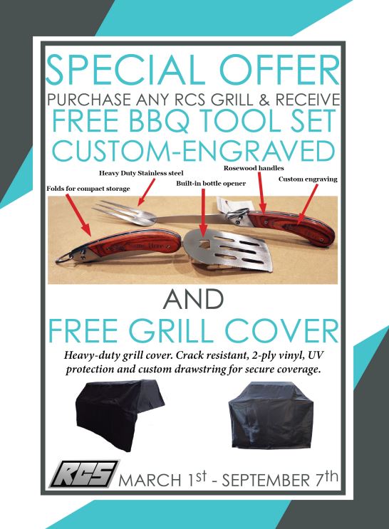 Is your backyard ready for Spring?🌸 If not, it's time to get in gear! From now thru September 7th get custom engraved grilling tools &amp; a heavy duty grill cover when you buy a @rcsBBQGrills gas grill! Visit our showroom &amp; let an associate explain the benefits of an RCS Grill.