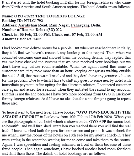 24Mukta's tweet photo. Here I am sharing with you the most horrible and torturous experience with one of the so-called “NO. 1 ONLINE HOTEL ROOM BOOKING APP OR SITE OYO”. @oyorooms  @uptourismgov @riteshagar @OYO4U @rohitisb https://t.co/CctJ4Dl1ow