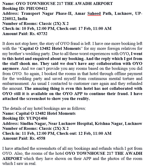 24Mukta's tweet photo. Here I am sharing with you the most horrible and torturous experience with one of the so-called “NO. 1 ONLINE HOTEL ROOM BOOKING APP OR SITE OYO”. @oyorooms  @uptourismgov @riteshagar @OYO4U @rohitisb https://t.co/CctJ4Dl1ow