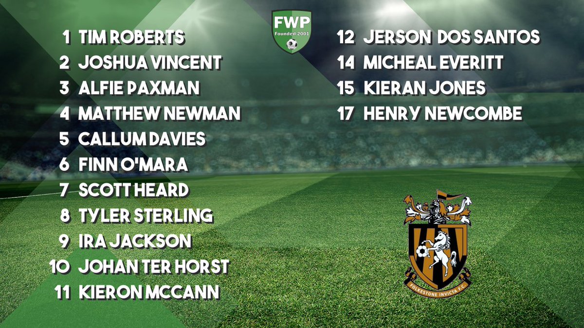 FWPFolkestoneI's tweet photo. @FWPFOLKESTONEI: Roberts Vincent Paxman Newman Davies O'Mara Heard Sterling Jackson Horst McCann; SUBS: Santos Everitt Jones Newcombe https://t.co/XIfiqFuZoC https://t.co/1rjZNaboAo