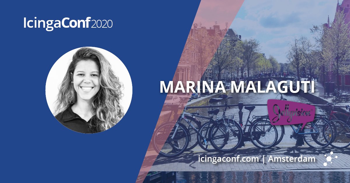 icinga's tweet photo. ‼️Introducing Marina Malaguti @MIMalaguti ! 📣Don’t miss "From the Server Room to the Dev Team", folks! Grab your tickets and join us in #Amsterdam! 👉 https://t.co/GTvICrKAsj @Jellyvision #icingaconf #monitoringlove https://t.co/DxygWsWZQo