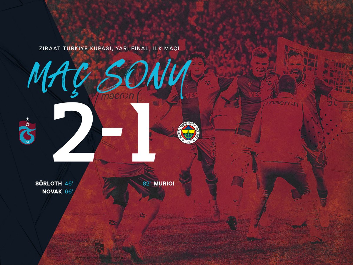 ⏱️ 90' Karşılaşma sona erdi. Trabzonspor 2-1 Fenerbahce #TSLive