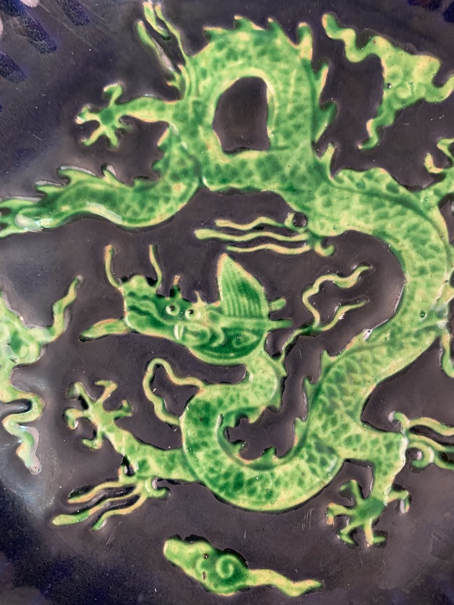 rickysunSV's tweet photo. How much do we know about Dragons on antique porcelains?  These handcrafted images of dragons shown on early Ming Dynasty court wares are magnificent. https://t.co/lubKSb7NJp