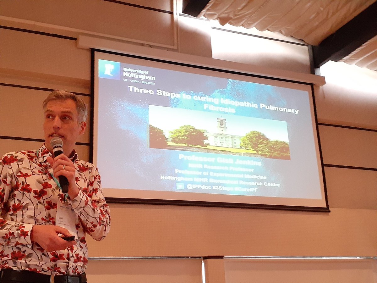 Juani1000's tweet photo. Prof @IPFdoc talking about the steps we need to #cureIPF . #INKLUDEstudy . @leticiakawano @INKLUDE_gcrf @LouiseVwain @jade_kettlewell https://t.co/qy8qVaYJeV