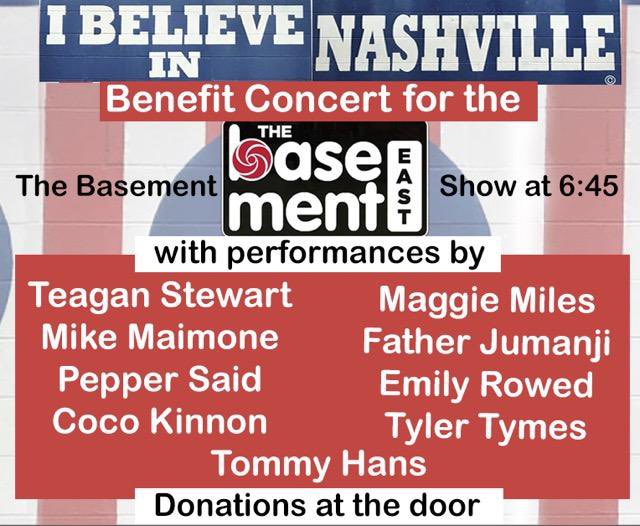 Tonight‘s “new faces” night at the OG basement has become a benefit show for the <a href="/BasementEast/">The Basement East</a>. Normally it’s free, but given the damage to the Beast, all donations will be accepted, with proceeds going to Grimey. Let’s show up and raise a shit ton of money for them!￼!  6:45pm