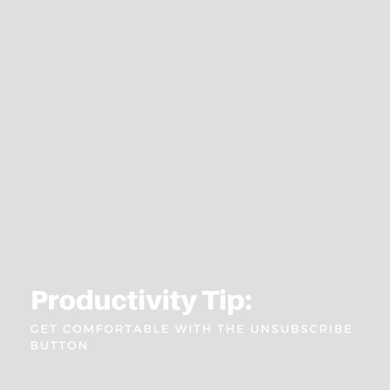 If you buy an object online you often get added to a mailing list. You waste a lot of hours in the day deleting unread emails. Stop the delete cycle by unsubscribing from the emails you never read. #tiptuesday #productivity #tips #recruiter