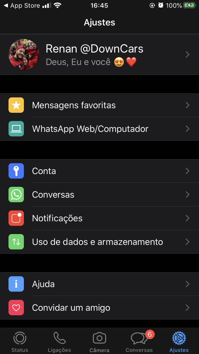 renancrf21's tweet image. Whatsapp no Dark Mode fica lindo demais 😍❤️ #iOS1331 #WhatsApp