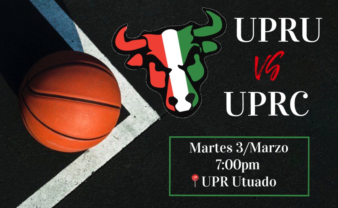 ToritosB's tweet photo. 🏀 Hoy nuestros Toritos visitan a la UPR de Utuado a las 7:00 p.m. en busca de su tercera victoria. 🏀 https://t.co/tkl1nhkeZr