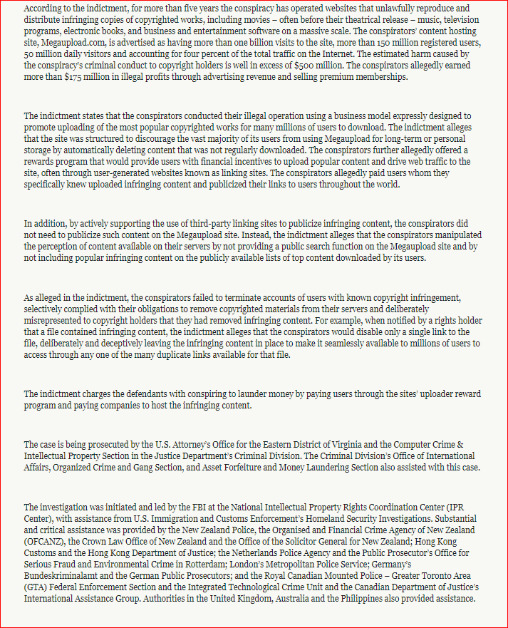 It was Eric Holder personally who created the task force to raid Kim. The indictment alleges he was a resident of both Hong Kong & New Zealand. Again, they went with copyright infringement. https://www.justice.gov/opa/pr/justice-department-charges-leaders-megaupload-widespread-online-copyright-infringement