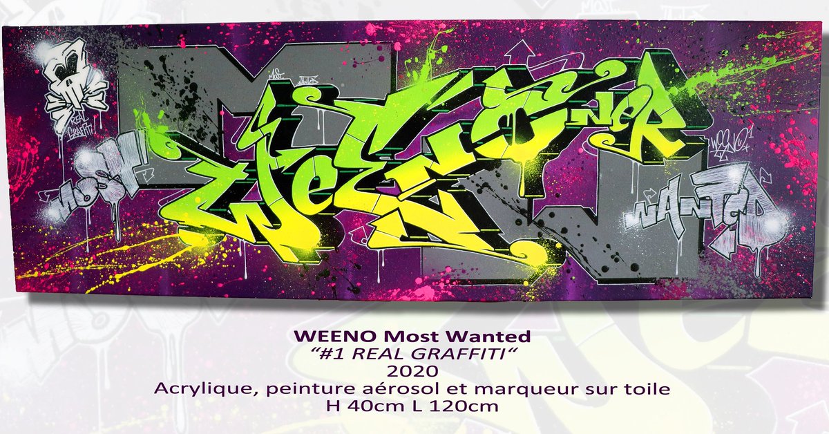 w2eno's tweet photo. Canvas Available 120X40cm spray can X acrylic the #1 of serie "Real Graffiti" price and more information on https://t.co/bnkfGR8Ud7 #weeno #MostWanted #graffiti #streetart #art #canvas #painting #color #REALGRAFFITI https://t.co/4NzIhkdCXq