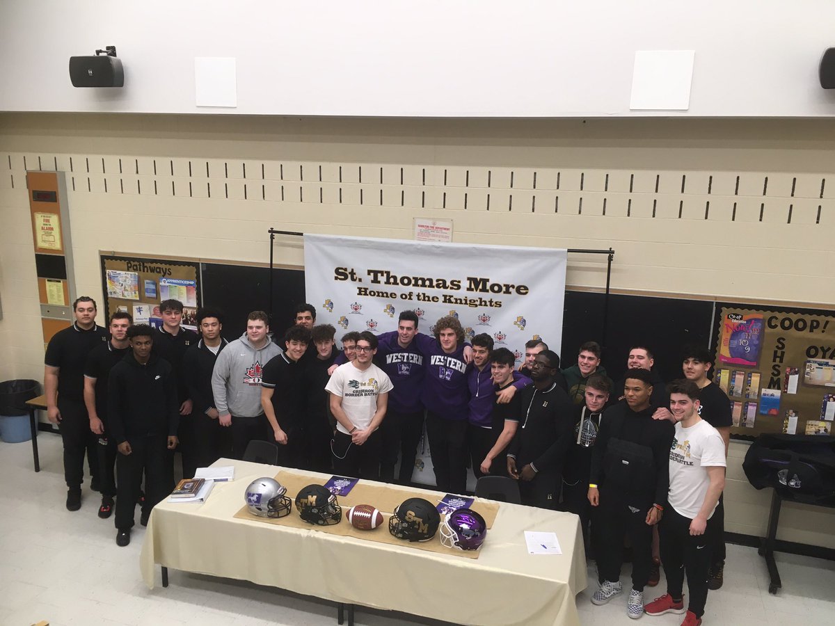 STM_Football's tweet photo. Our next send off is for 2 more of our standout student-athletes! Congrats to @hillock_4 and @riley_mac4 on committing to @westernuFB #OWE #Finish https://t.co/s8ydR38uWh