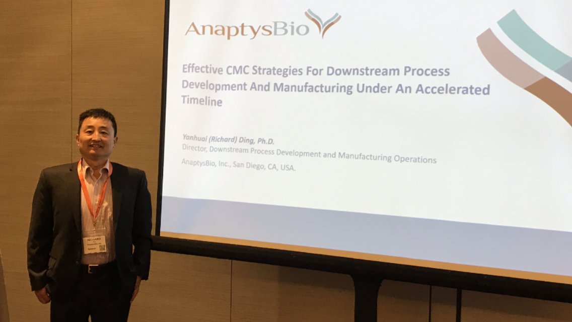 AnaptysBio's tweet photo. Dr. Richard Ding presented @AnaptysBio's accelerated antibody manufacturing strategy at the #festivalofbiologics today. $ANAB #AnaptysBio https://t.co/Z4hNMlGmCM
