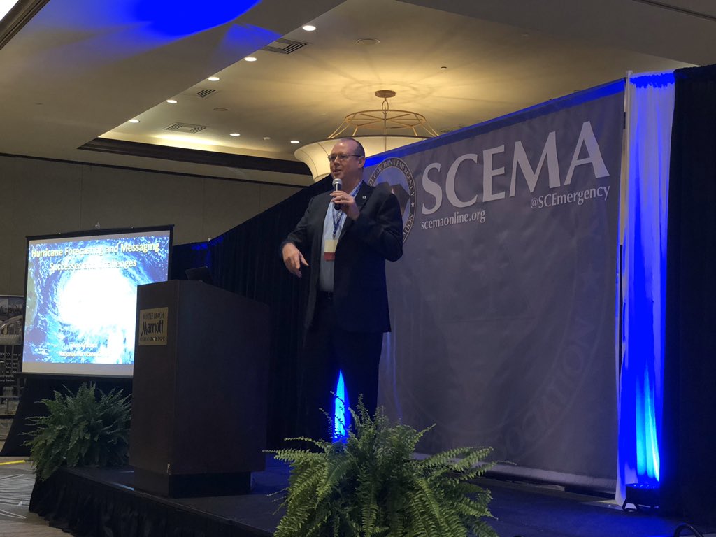 JQuagliariello's tweet photo. Great first day at #SCEMA2020 interacting with partners and colleagues. NHC Director @wx4keg also gave a great presentation on tropical cyclone forecasting and messaging challenges. https://t.co/1jiMj4IBda