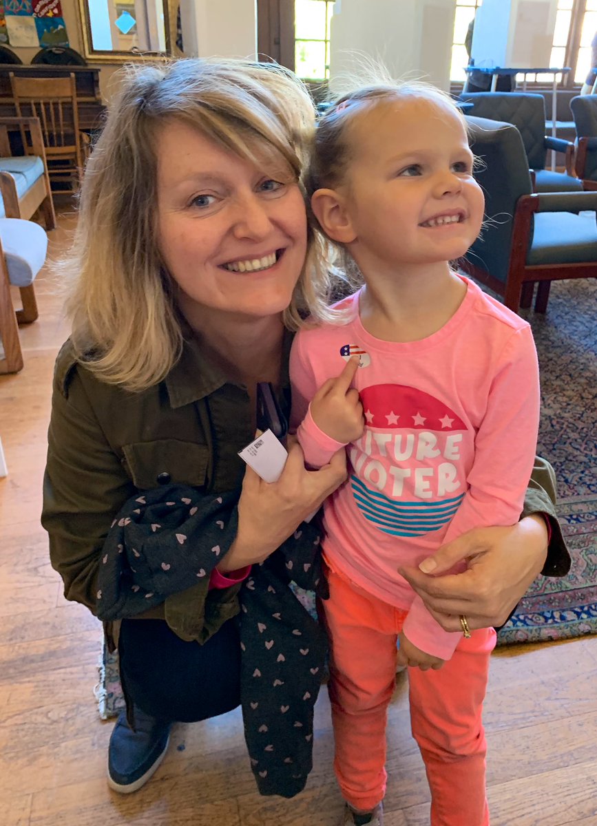BuffyWicks's tweet photo. Jojo joined me in the ballot box as I voted for @ewarren for president, and then helped me find my own name on the ballot.

“Vote for mommy!”

Make sure to go out and vote — polls are open in California until 8:00 PM! #TakeYourDaughterToVoteDay https://t.co/OREIFZps5A