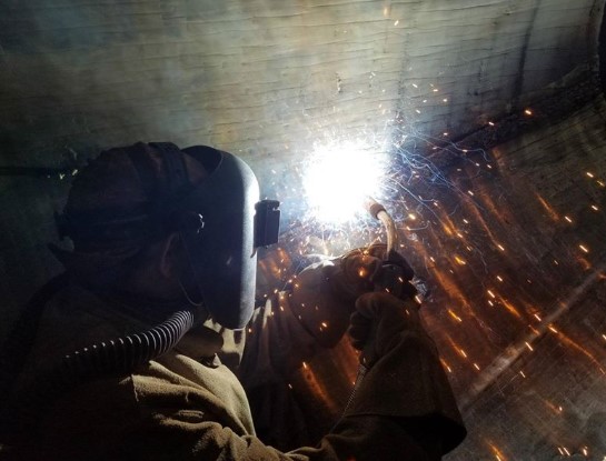 form_tech's tweet photo. There's lots of welding going on in the shop this week. 
We offer GTAW, GMAW, SMAW, Portable welding, etc. Our shop and welders are CWB Certified.

#formtech #machining #fabrication #gtaw #gnaw #smaw #welding #cwbcertified  #medhat
#precisionmachining #machineshop #metalwork https://t.co/rsejTlDyDU