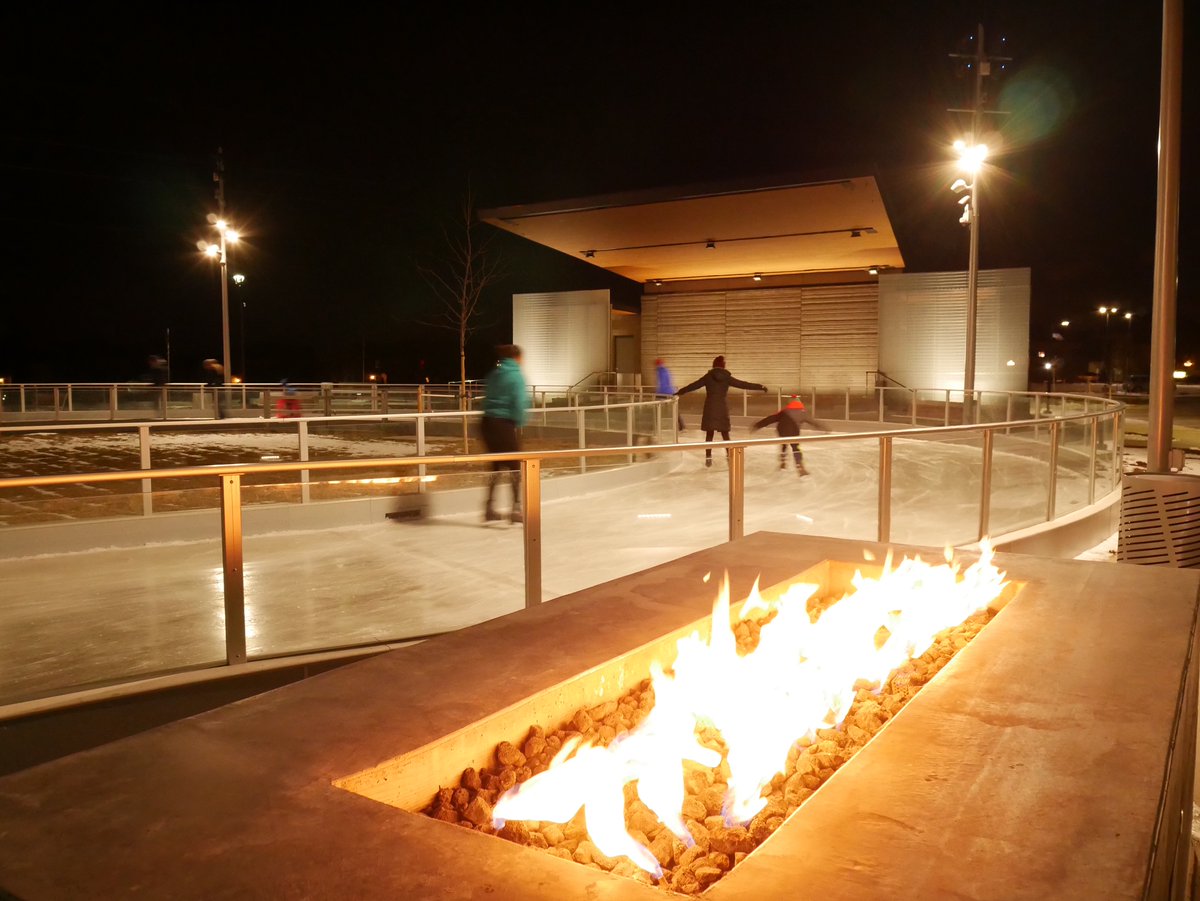 Have you been ice-skating at Parker's Discovery Park and Plaza this season? #andersonmasondale designed the park to include a 350 foot-long ice skating ribbon called the Parker Ice Trail--one of the only ice trails in the country!