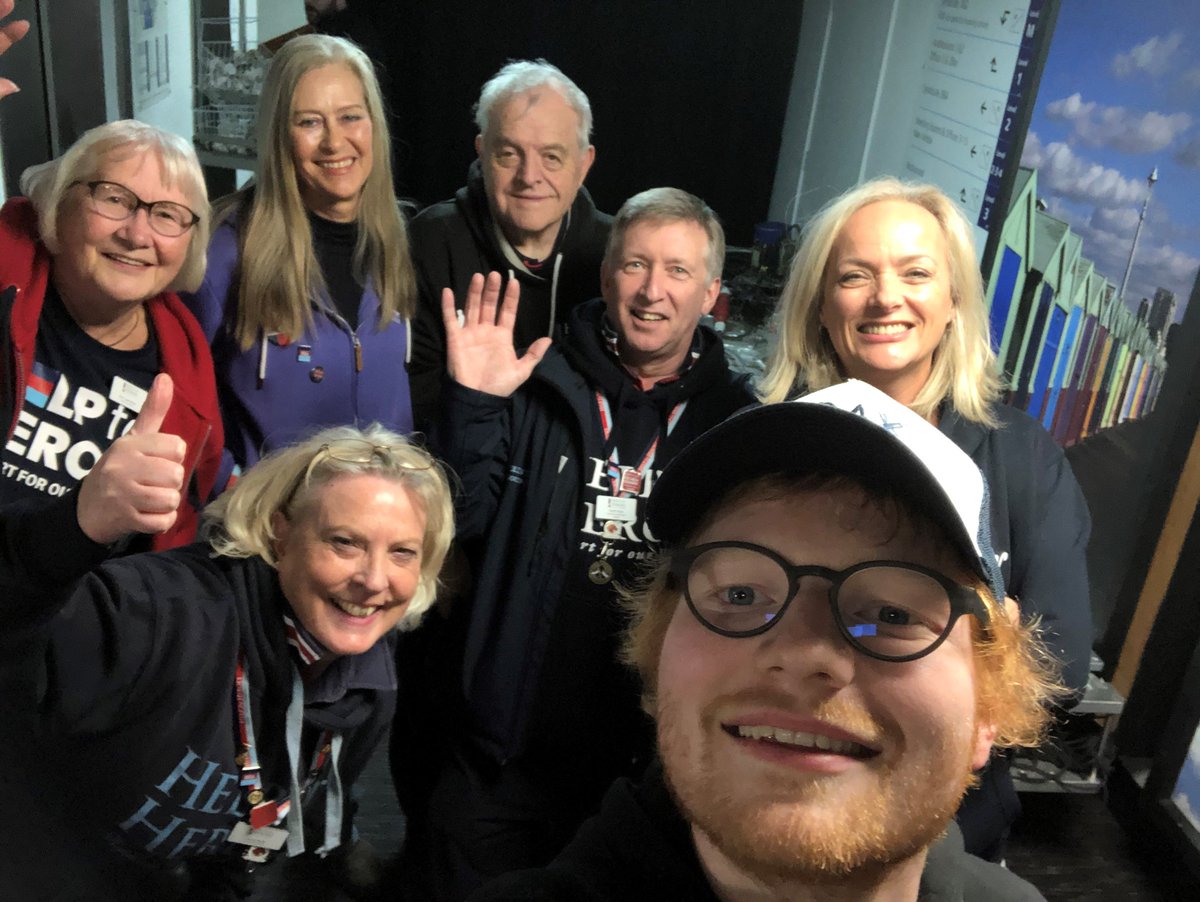 HelpforHeroes's tweet photo. Our fab volunteers striking a pose with @JamesBlunt and @edsheeran 📷 🤳 
Thank you so much James for your incredible support. 👏 Our volunteers had a brilliant time collecting at your UK concerts last month. https://t.co/vA9iN7Wzqy