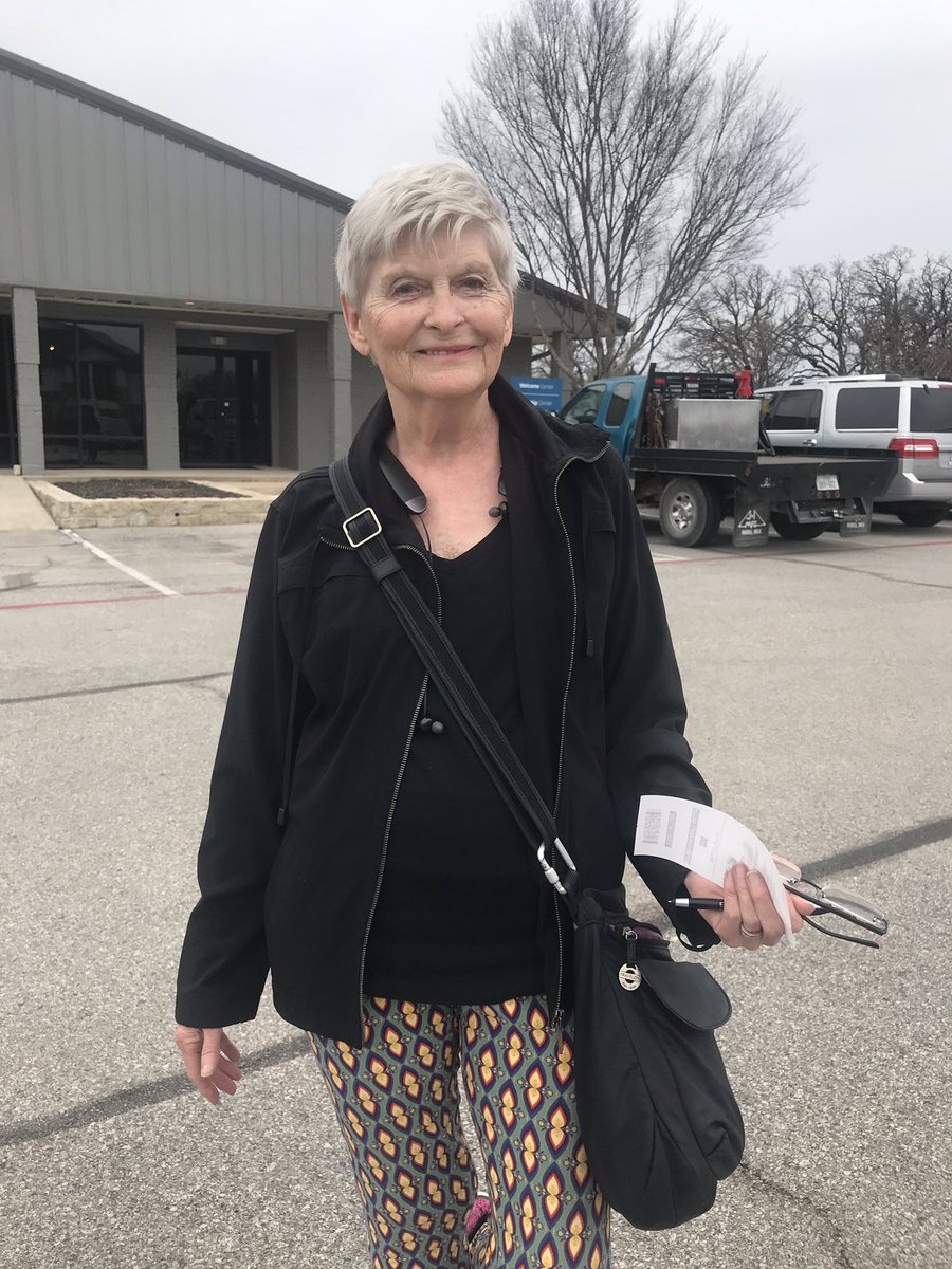 davis_dyna's tweet photo. Linda Maxwell, 67 said President Trump has the most potential to win. “I don’t think the others have put in  much effort,” said Maxwell #DentonVotes https://t.co/gcYEzkw7V2