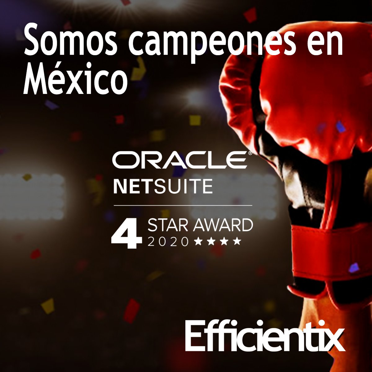 Efficientix's tweet photo. Con mucho orgullo queremos anunciar que este año se le ha otorgado a #Efficientix el reconocimiento #4StarAward de #Oracle #NetSuite. Agradecemos a todos nuestros clientes su preferencia. Seguiremos siendo el aliado estratégico hacia su #TransformacionDigital. https://t.co/qUhBv0TaD2