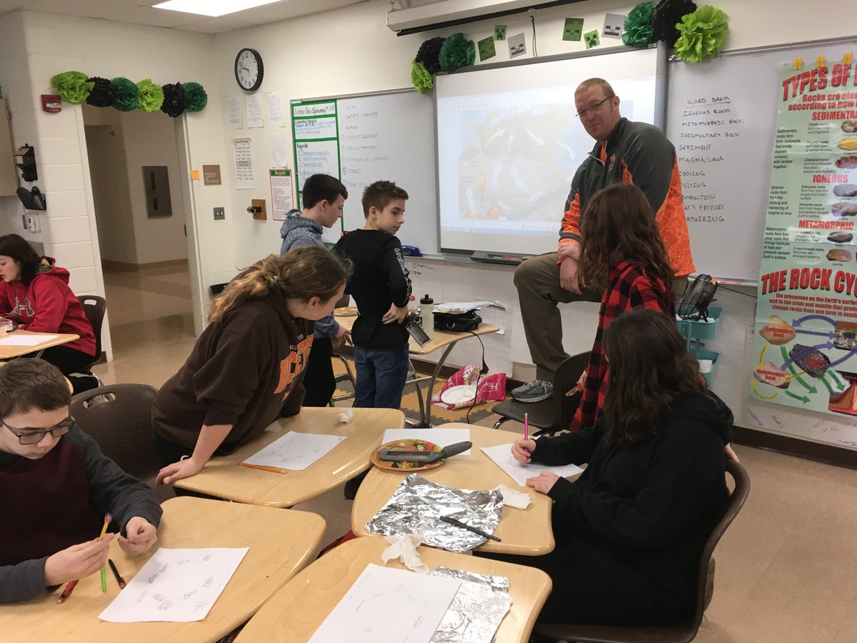 NYmiddleschool's tweet photo. Mr. Haskell and his class working on a experiment in 6th grade science.  Awesome to see engaging student led work. https://t.co/1M2l892djW