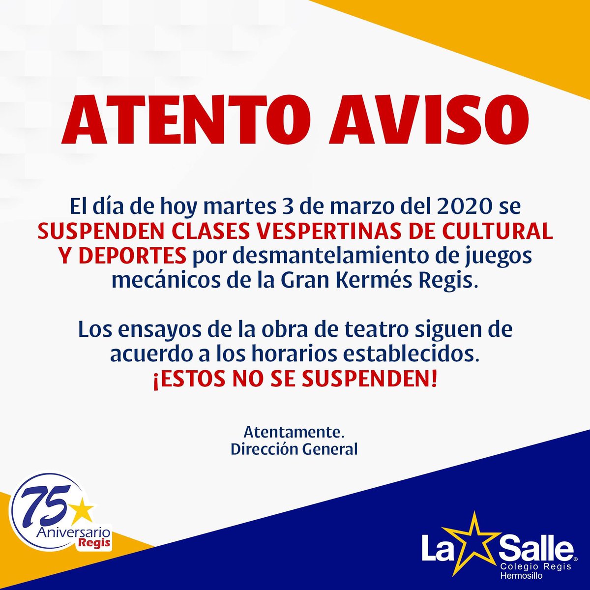 ColegioRegis's tweet photo. ¡ATENTOS! https://t.co/KUsmqfIn2c