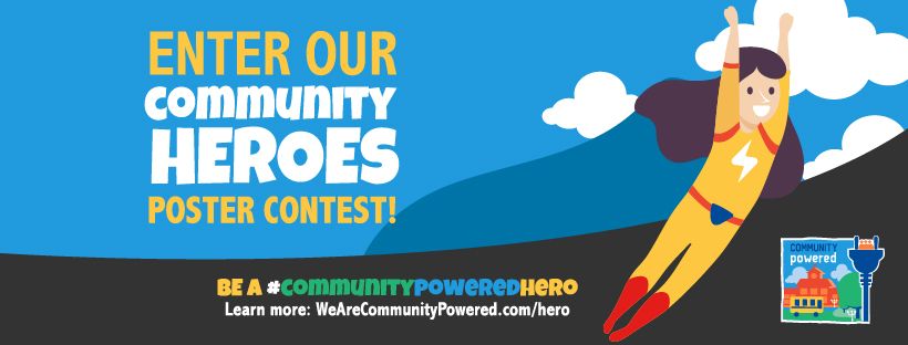 publicpowerorg's tweet photo. We want the students in your #PublicPower community to participate in our Community Heroes Poster Contest and show us their own #CommunityPoweredHero. Check out the contest and promote it to your customers for a chance to win a national prize! https://t.co/COw3tBz1nD https://t.co/E5GU4XcoZe