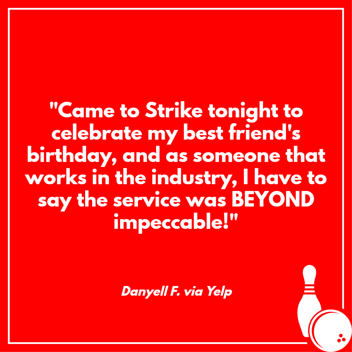 Strike10Bowling's tweet photo. Wondering what kind of service you can count on at our place? Just take it from someone who knows how it's done! https://t.co/oc6ws2QZ2u