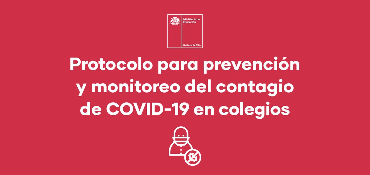 Mineduc's tweet photo. ¡Importante 📌! Junto al @ministeriosalud, y con el fin de mantener a las comunidades educativas informadas, elaboramos un protocolo para la prevención y monitoreo del contagio de #COVID_19 en establecimientos educacionales.

Revísalo aquí 👉 https://t.co/yLesA3GExw https://t.co/W7gFwcDnsk