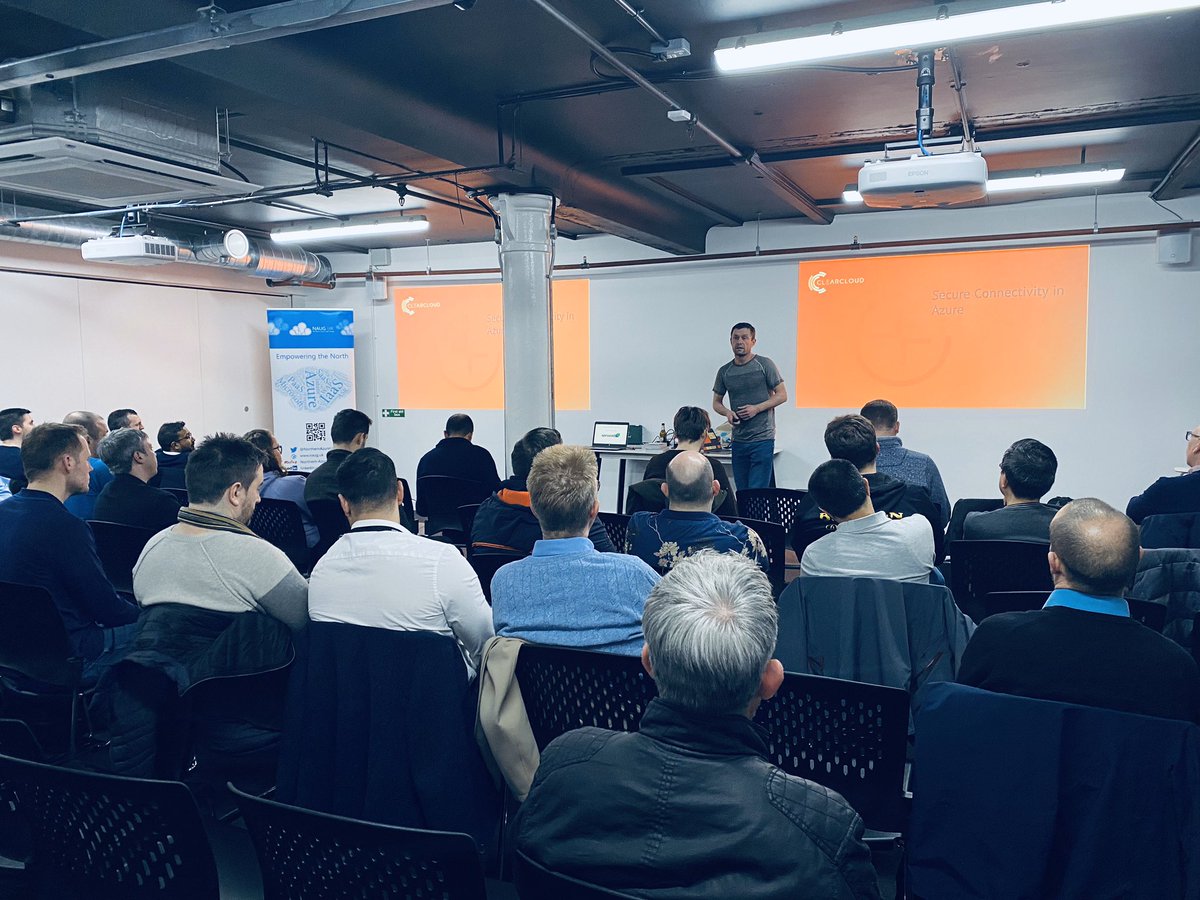 NorthernAzureUG's tweet photo. Let’s hear about Securing #Azure #Networks with @mbradl03
#NAUG #NorthernAzureUserGroup #MicrosoftAzure #microsoft #meetup https://t.co/nvmwuwlc43